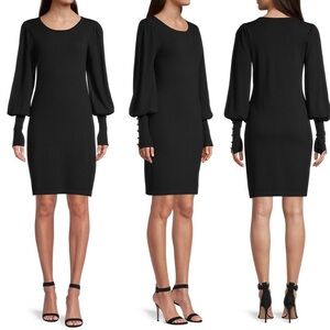 Lilly Pulitzer Bambrey Black Merino Wool Long Sleeve Sweater Dress size S